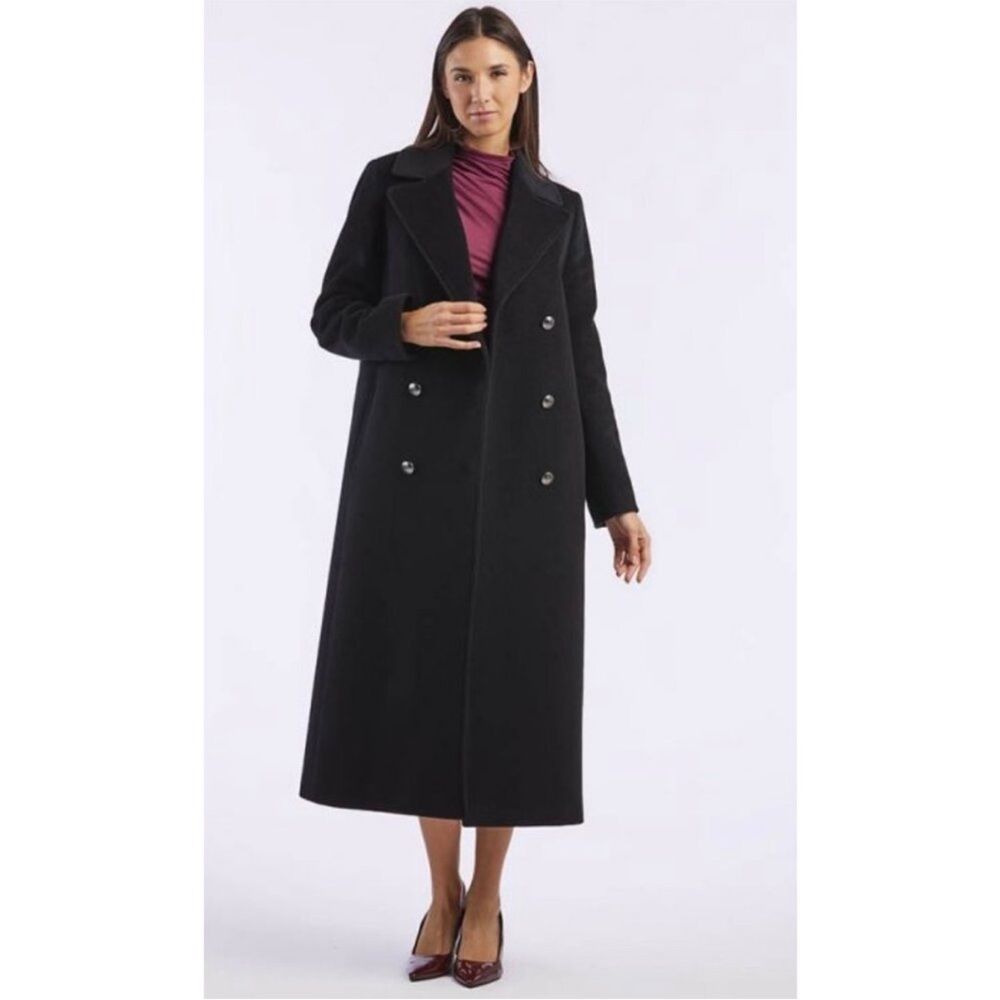 Cinzia‎ Rocca Icons Long Double Breasted 6 Button Wool Cashmere Trench Coat US 2 - Picture 2 of 13